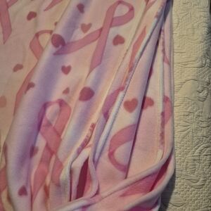 Pink Ribbon fleece Marcus Brothers fabric, 4 meters 4.3 yards 1 piece 29" wide